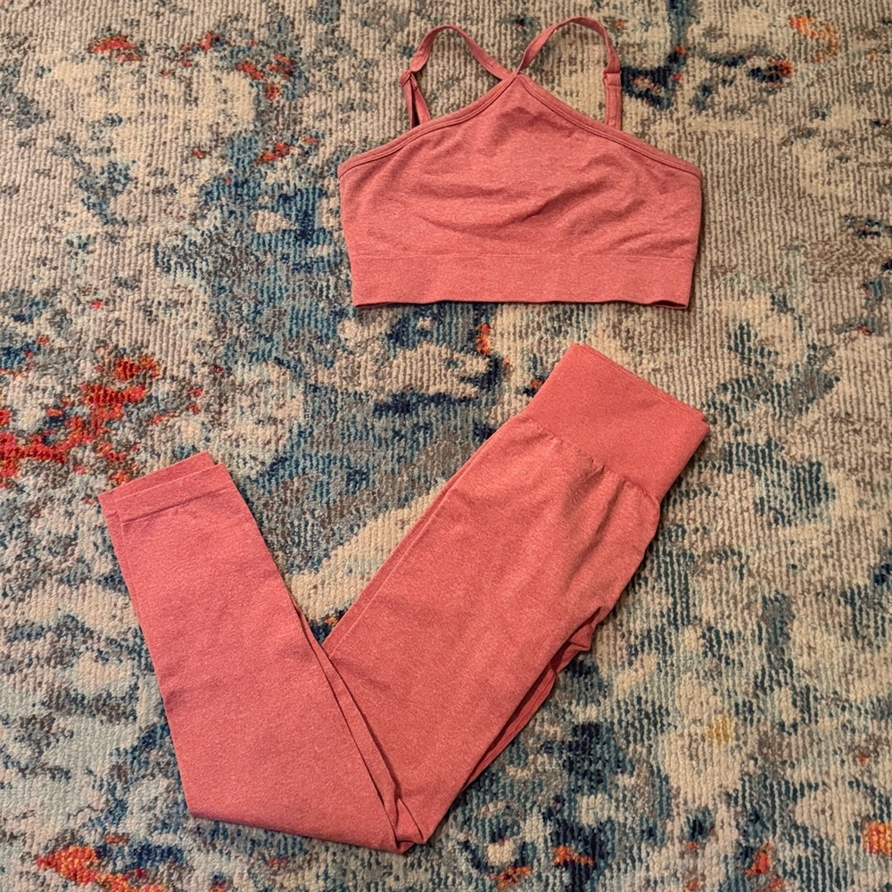 Women's Coral Bo+Tee Workout Set